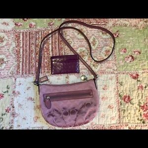 Coach Lovely Lavender signature  purse set …..Authentic